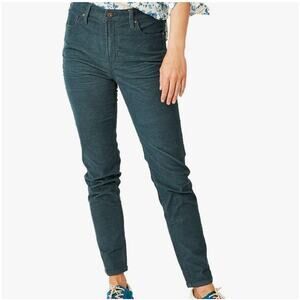 Carve Designs Skyler Pants Womens 6 Green Teal Skinny Corduroy Organic Cotton